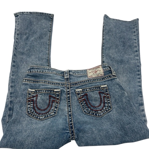 True Religion Becca Mid Rise Bootcut Cut Blue Wash Jeans Women's Size 29 - Picture 4 of 8